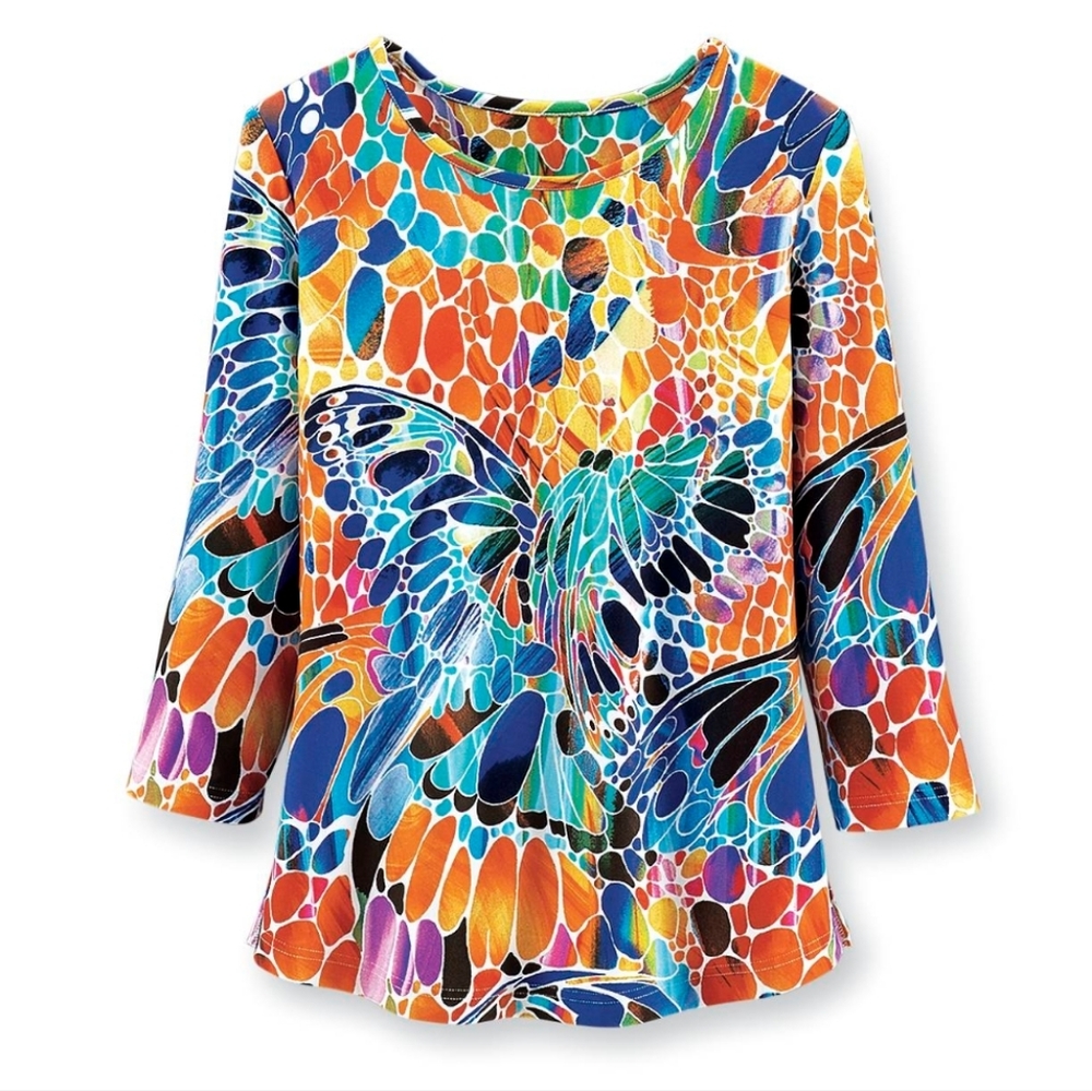 Cindy Oh Mosaic Butterfly Top